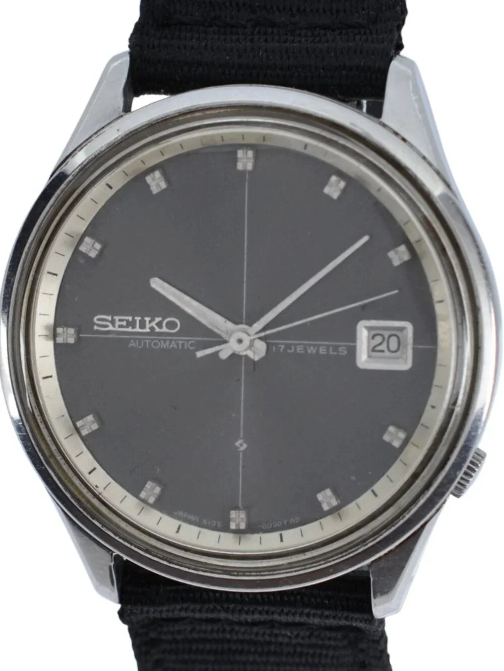 Fully Original 1968 Seiko 37mm Men's Sealion M55 Black Dial Watch Ref: 6105-8090